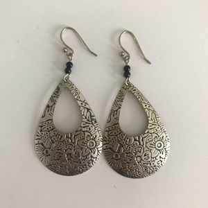 ❌ SOLD | Zara Teardrop Earrings with Floral Textur